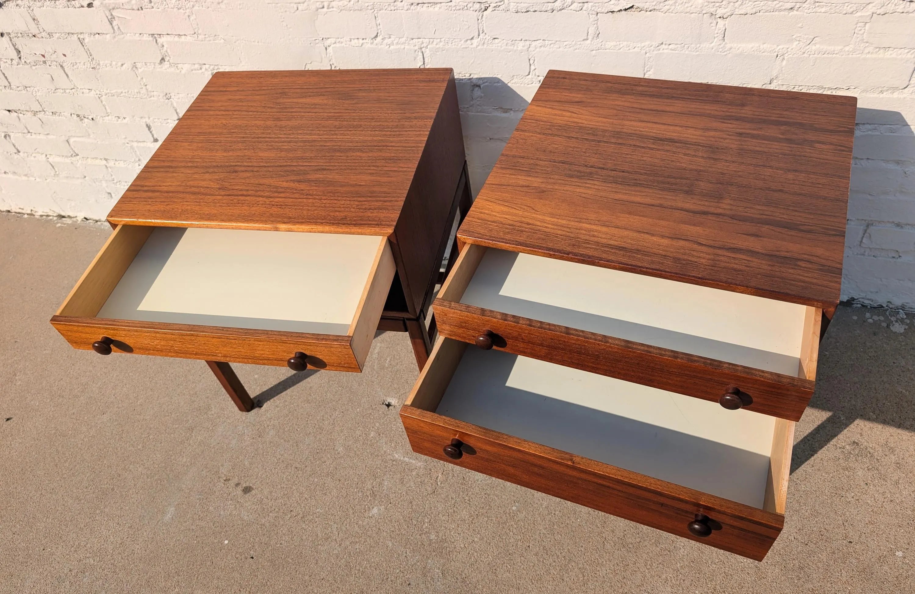 Mid Century Danish Modern Engstrom and Myrstrand Teak Nightstands