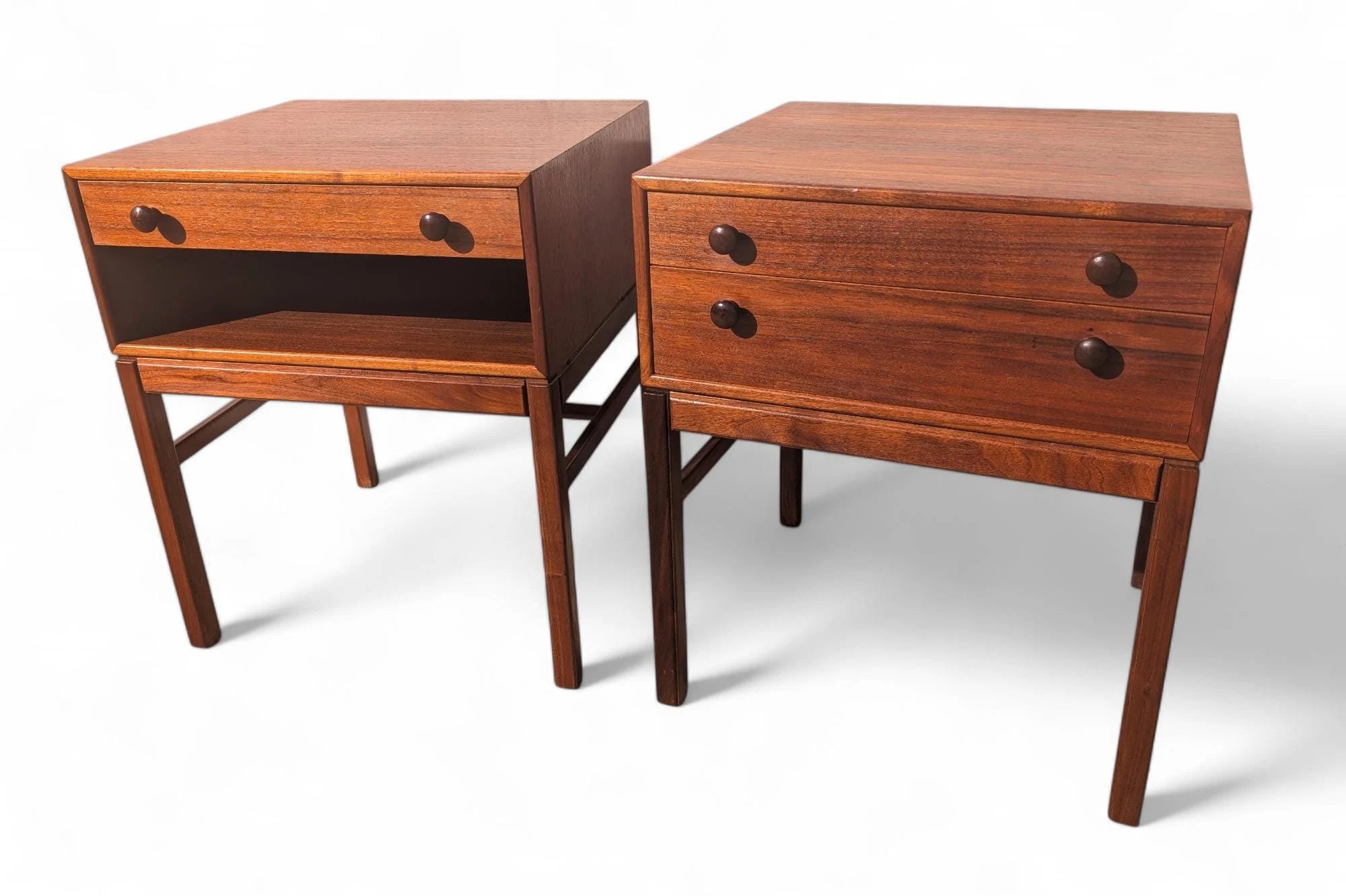 Mid Century Danish Modern Engstrom and Myrstrand Teak Nightstands