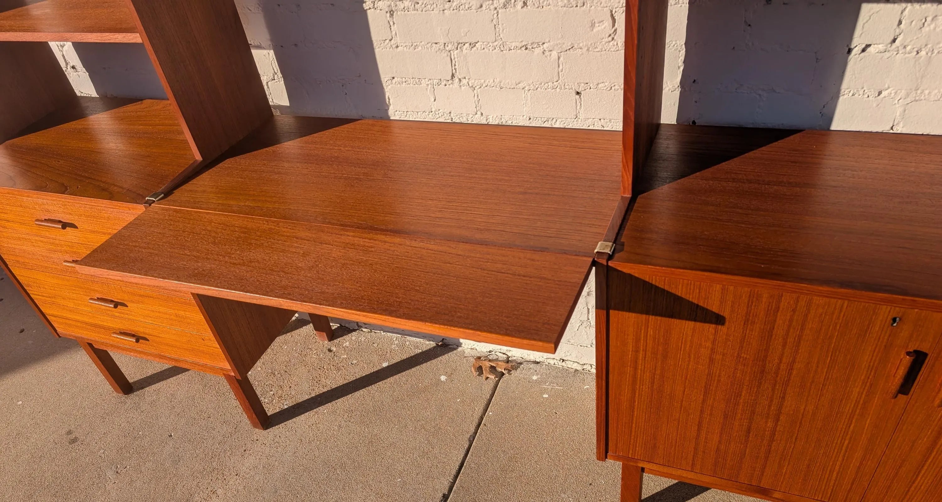 Mid Century Danish Modern Teak Wall Unit
