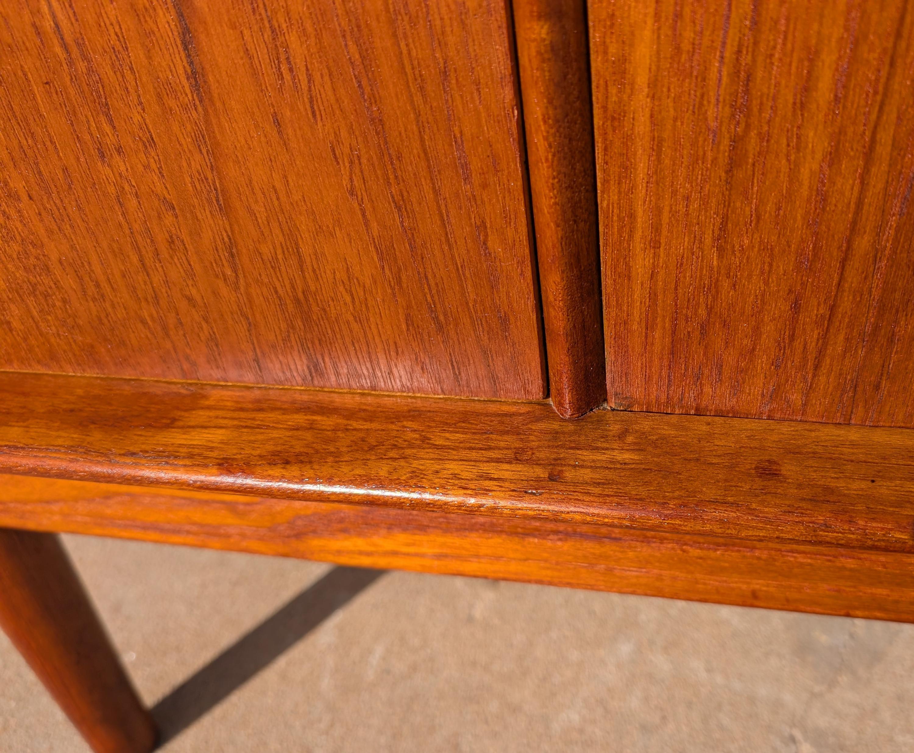 Mid Century English Modern Dalescraft Teak Tambour Door Credenza