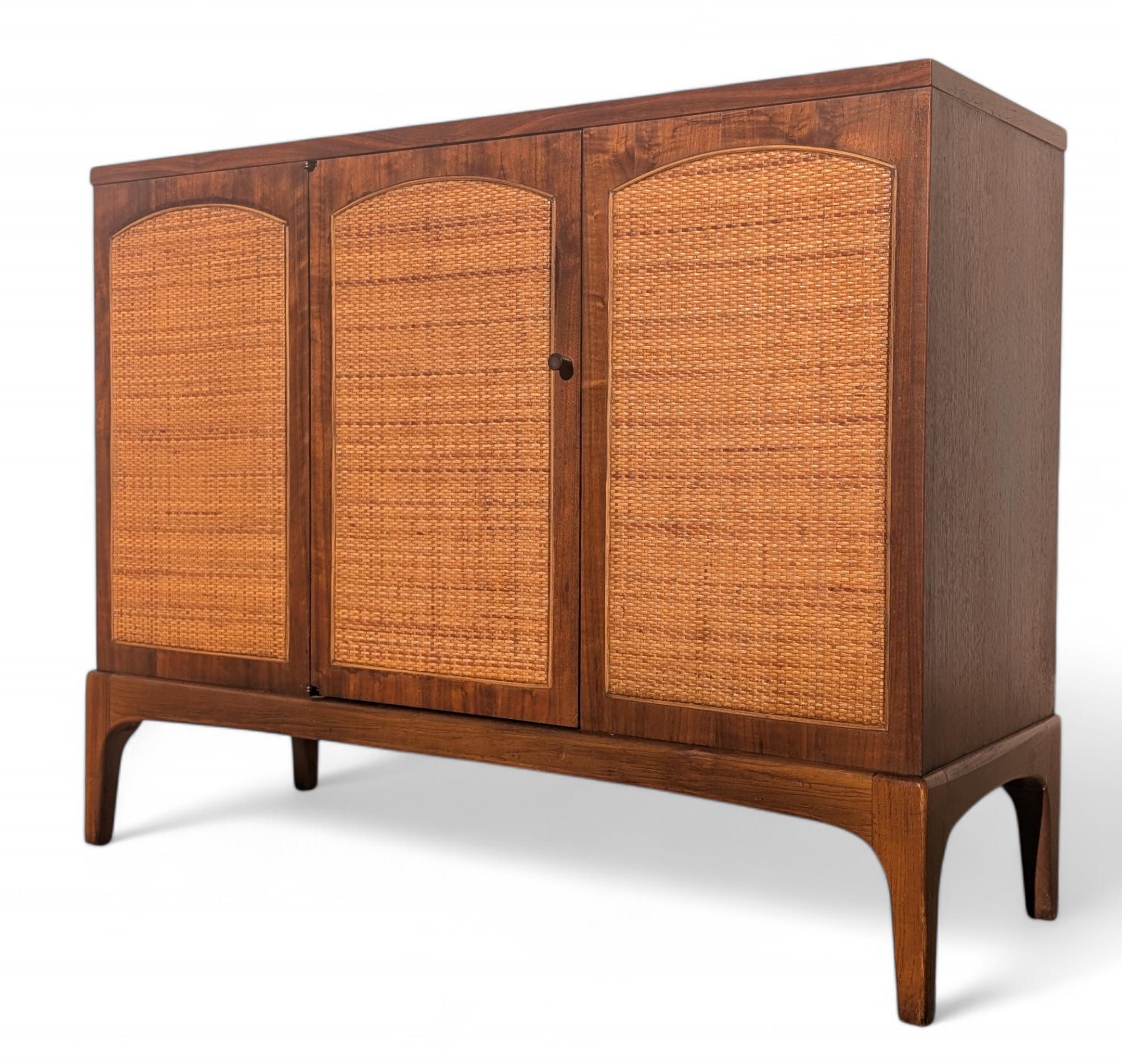 Mid Century Modern Lane Rhythm Cane Front Cabinet