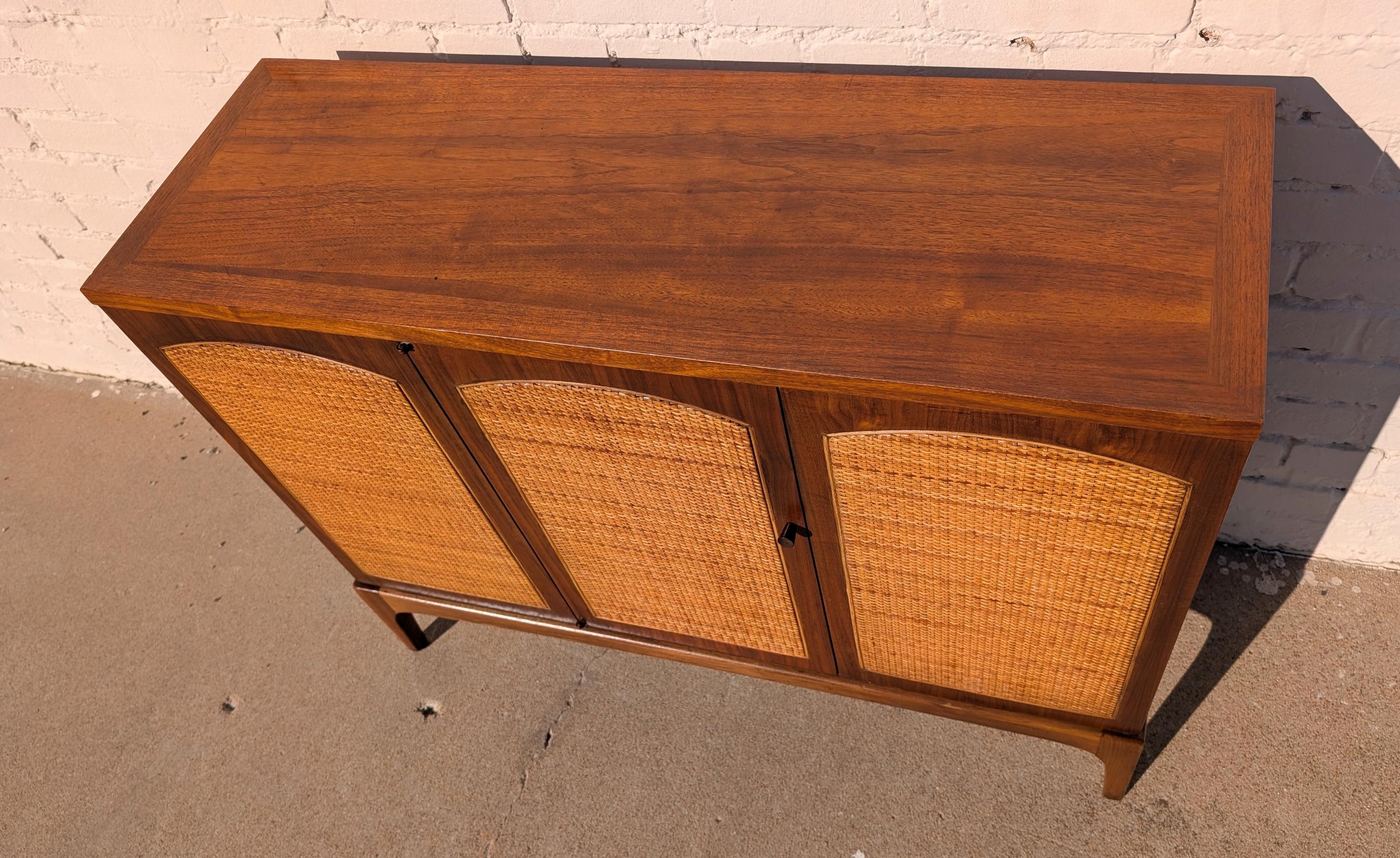 Mid Century Modern Lane Rhythm Cane Front Cabinet