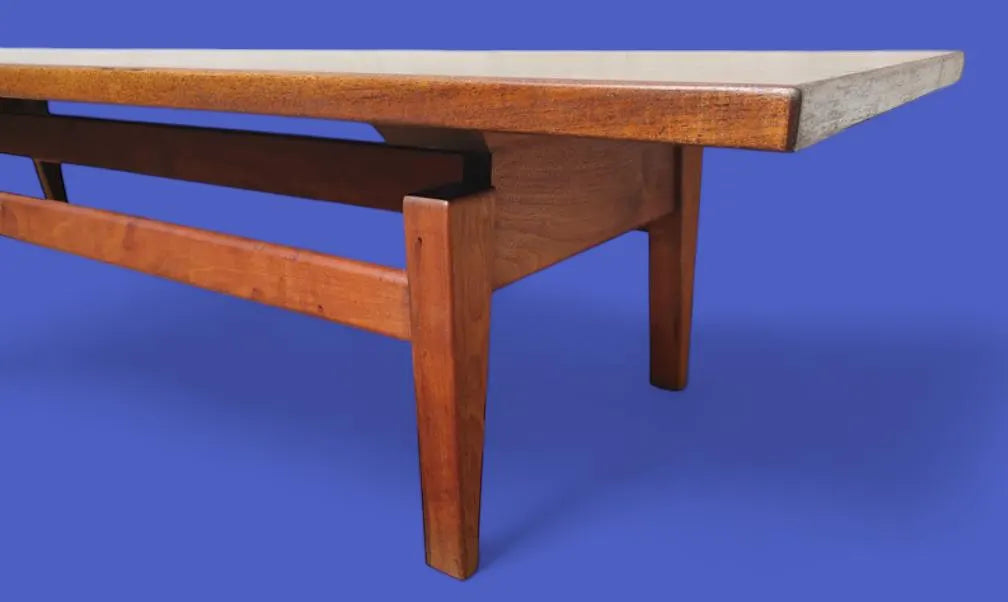 Mid Century Modern Jens Risom Walnut Coffee Table