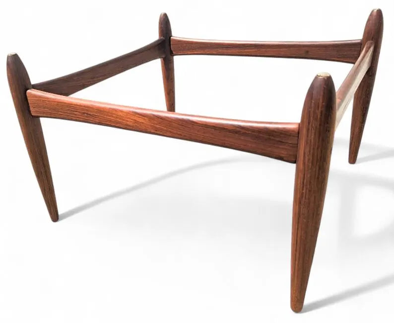 Mid Century Modern Rosewood & Glass Coffee Table