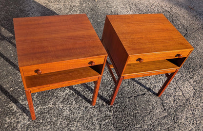 Mid Century Danish Modern Teak Nightstands by Engstrom and Myrstrand