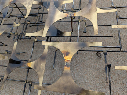 Mid Century Modern Brass and Iron Brutalist Wall Decor