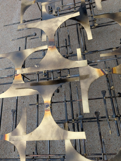 Mid Century Modern Brass and Iron Brutalist Wall Decor
