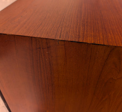Mid Century English Modern Dalescraft Teak Tambour Door Credenza