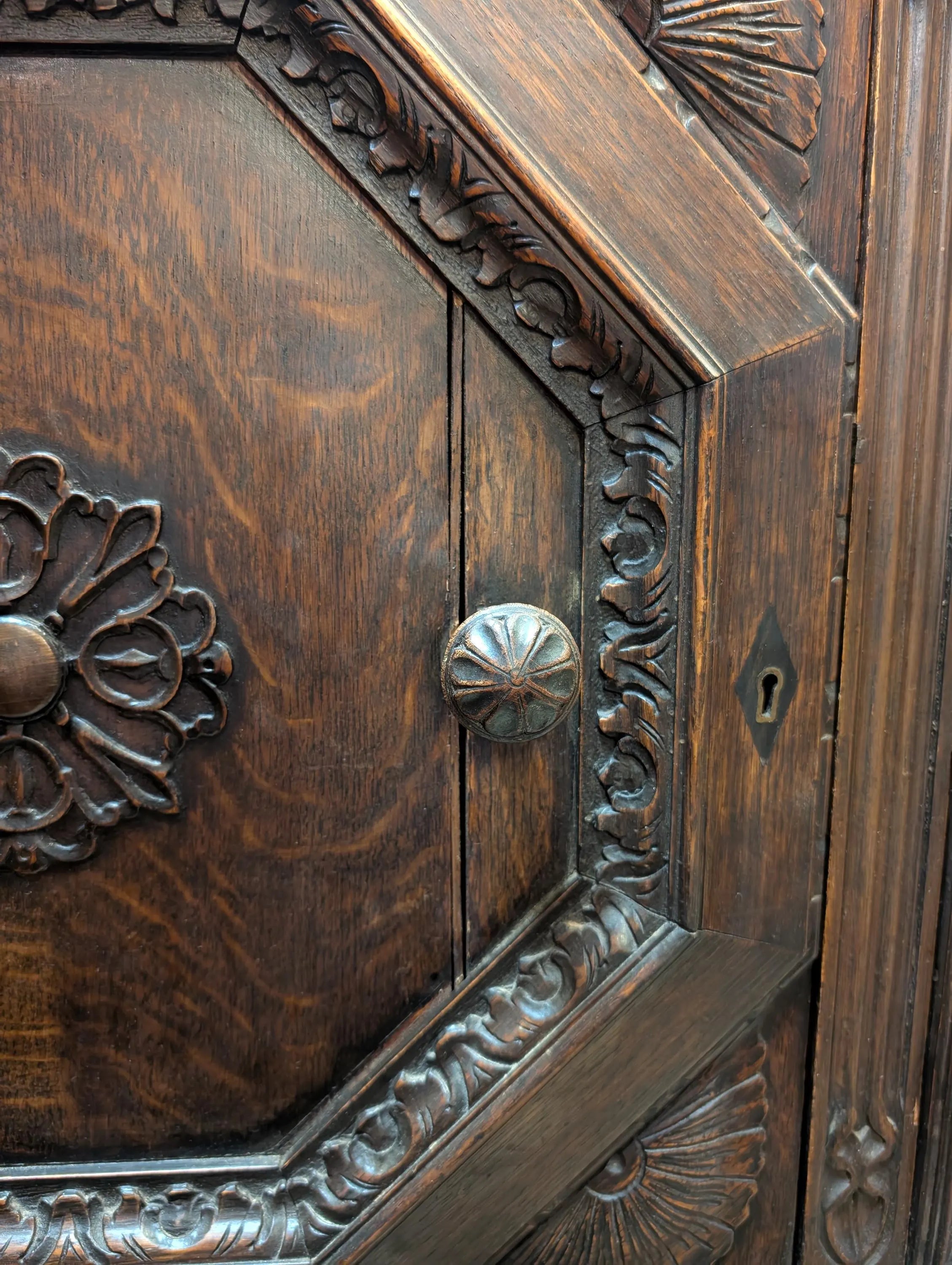 English Tudor Oak Sideboard