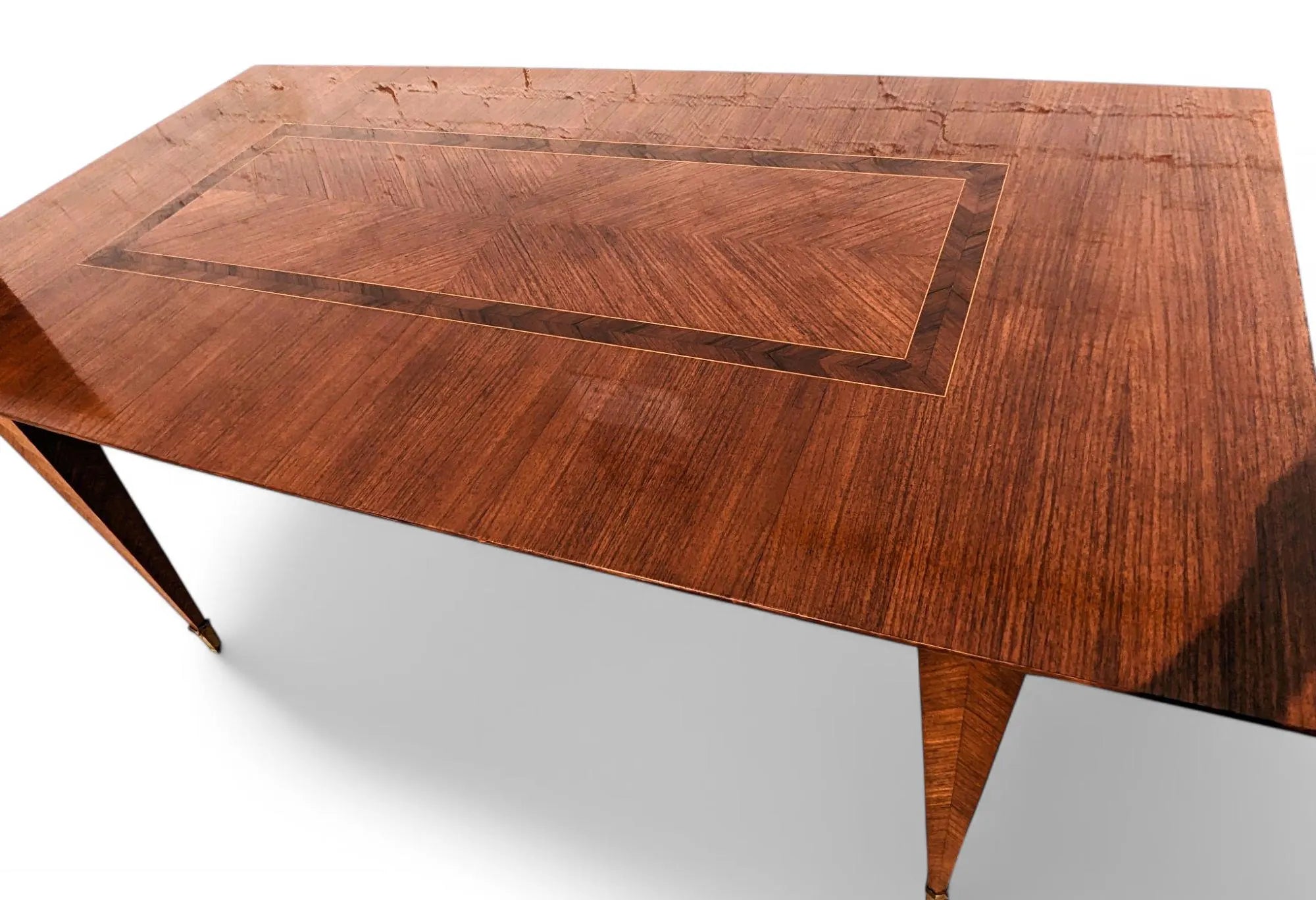 Mid Century Italian Modern Herringbone Dining Table