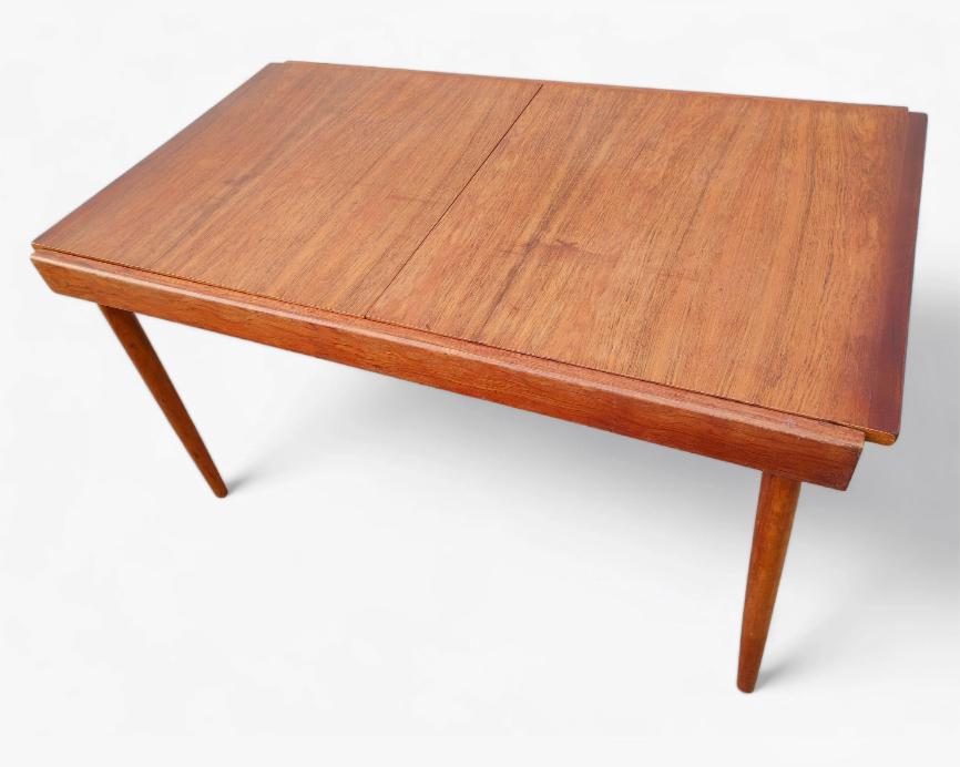 Mid Century Modern Rosewood Dining Table with Hidden Leaf