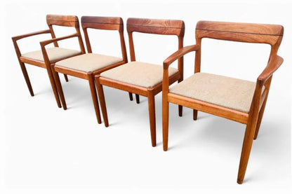 Mid Century Modern Bramin Teak Dining Table and Four Chairs