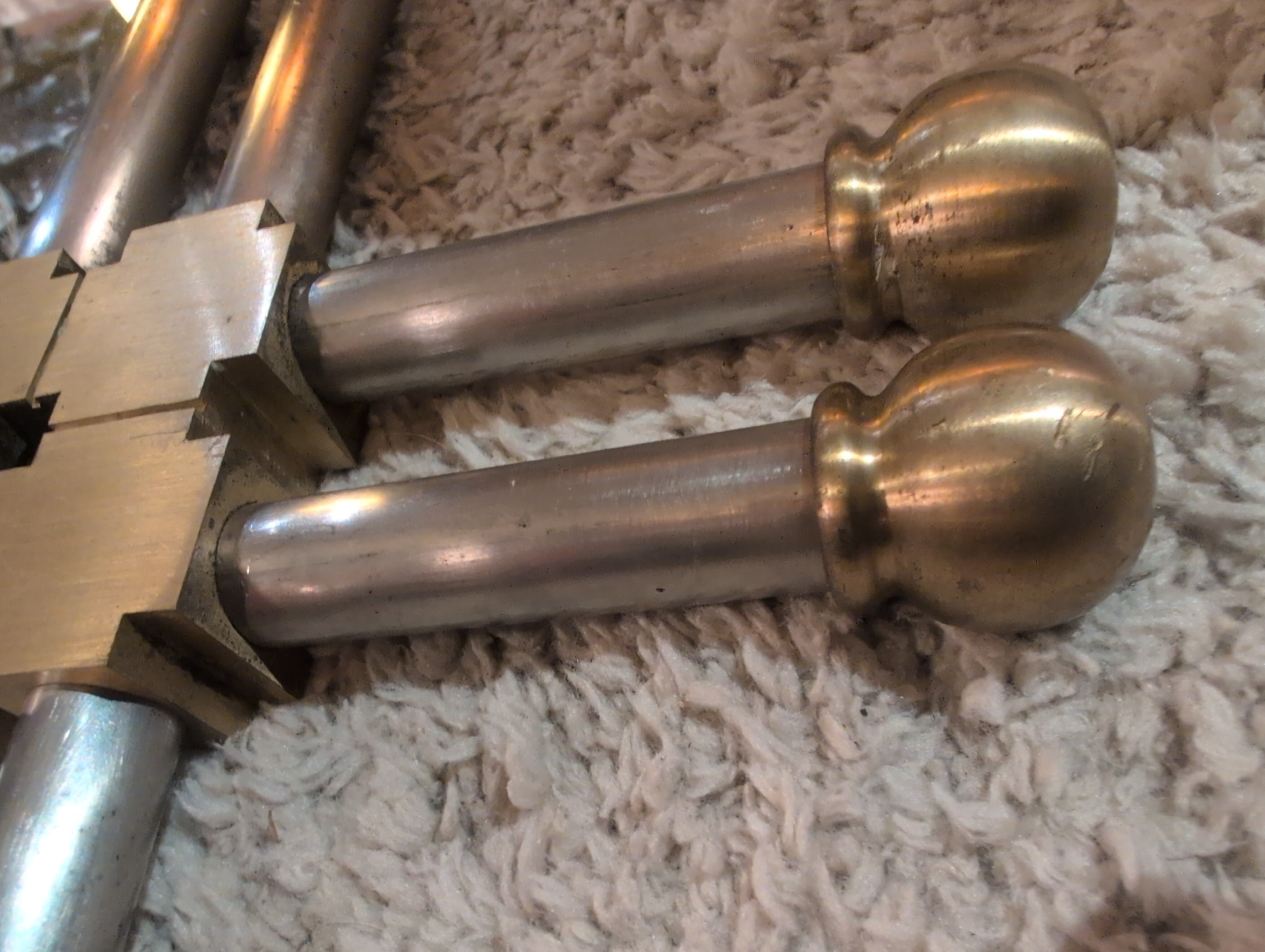 Mid Century Modern Stainless Steel and Solid Brass Mirror Attributed to John Vesey