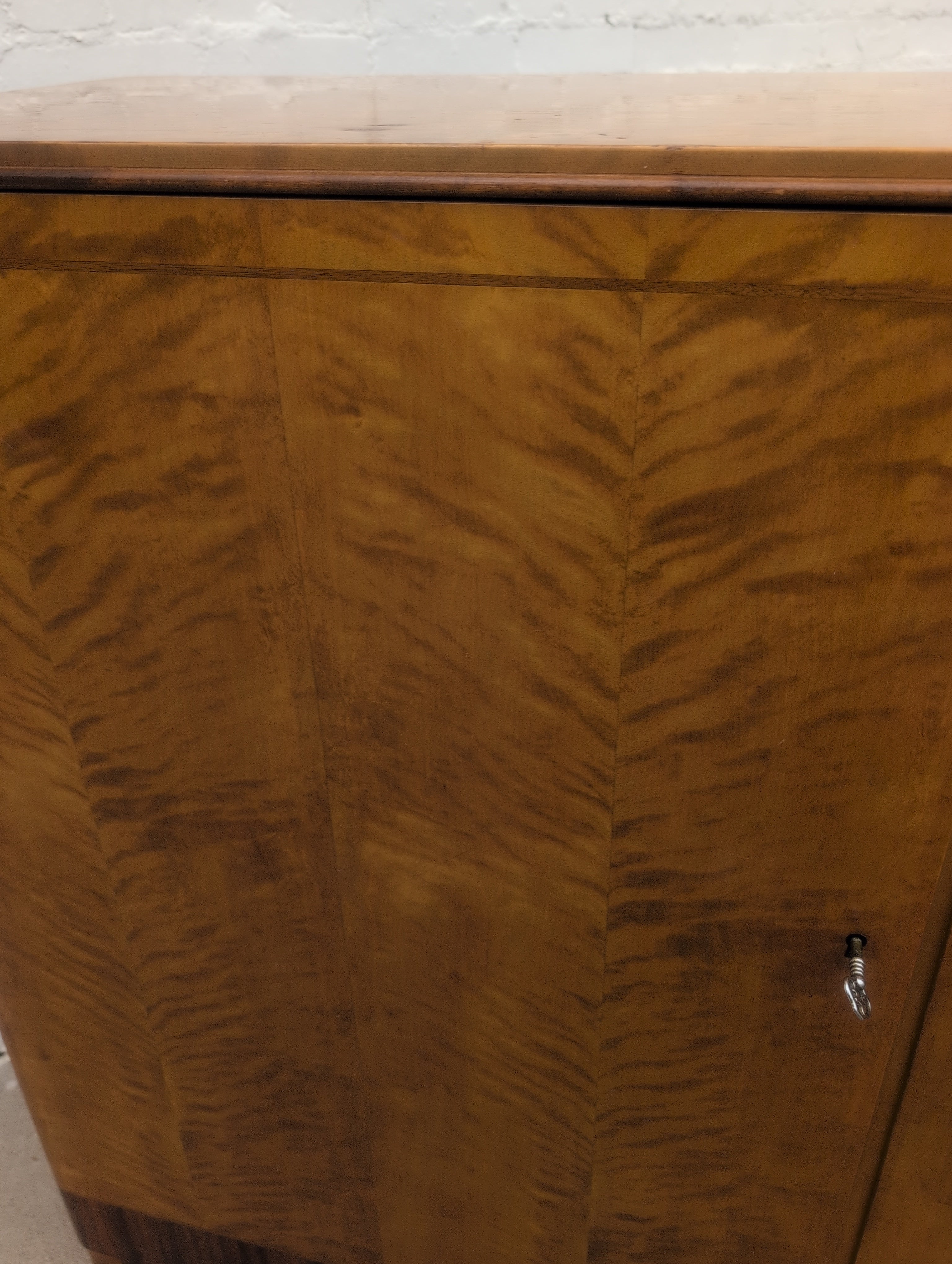 Modern Swedish Art Deco Birch and Oak Cabinet