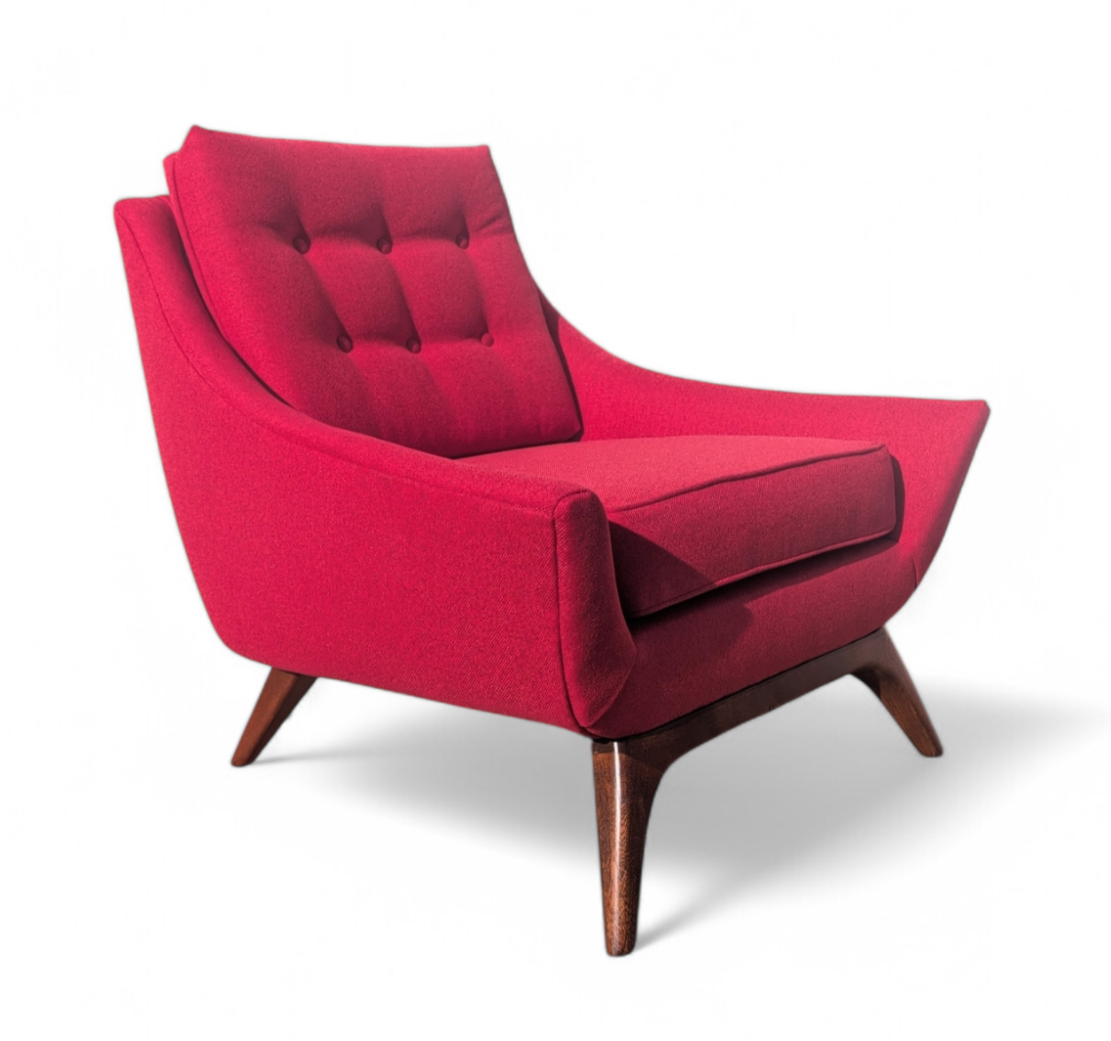 Mid Century Modern Red Lowback Chair